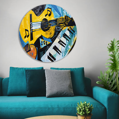 Abstracte muzikale vormen en kleuren   forex muurcirkel