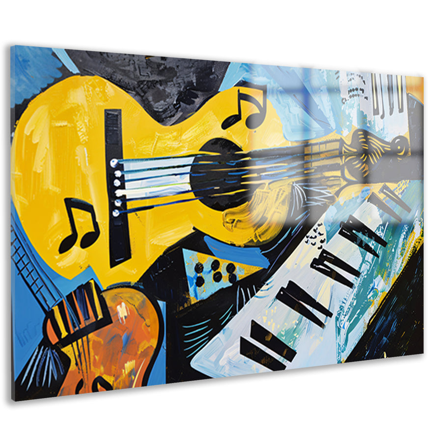 Abstracte muzikale vormen en kleuren   acrylglas
