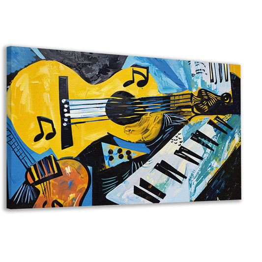 Abstracte muzikale vormen en kleuren canvas