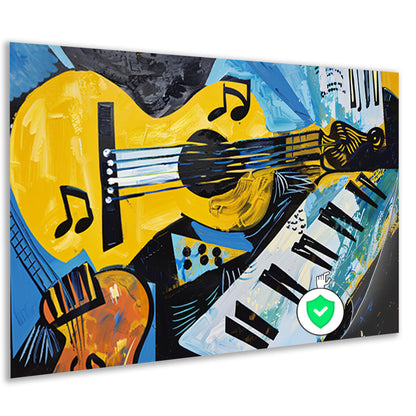 Abstracte muzikale vormen en kleuren   poster