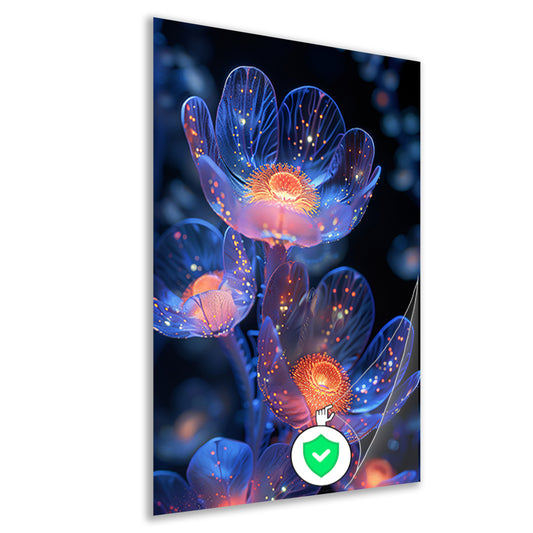 Bioluminescente Bloemen in Digitale Kunst poster