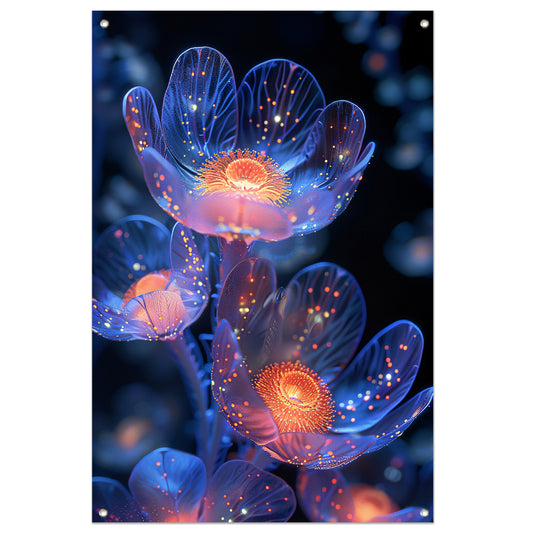 Bioluminescente Bloemen in Digitale Kunst tuinposter