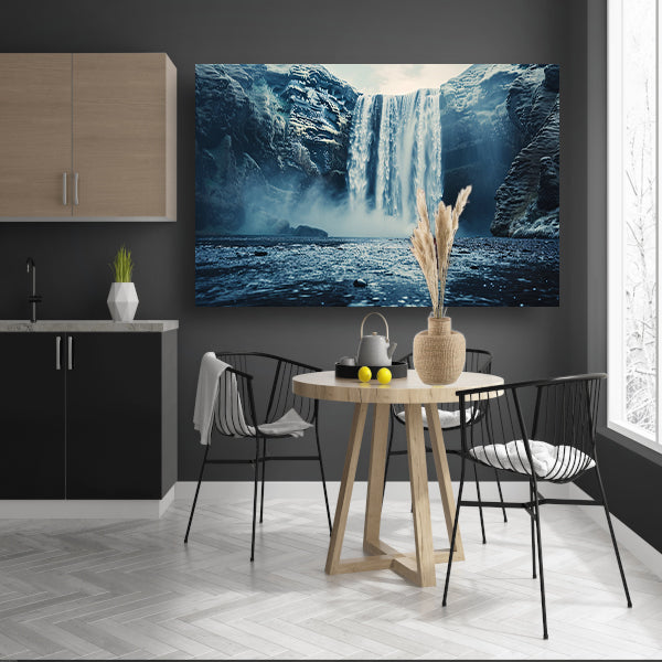 Majestueuze waterval met serene rotsformaties acrylglas