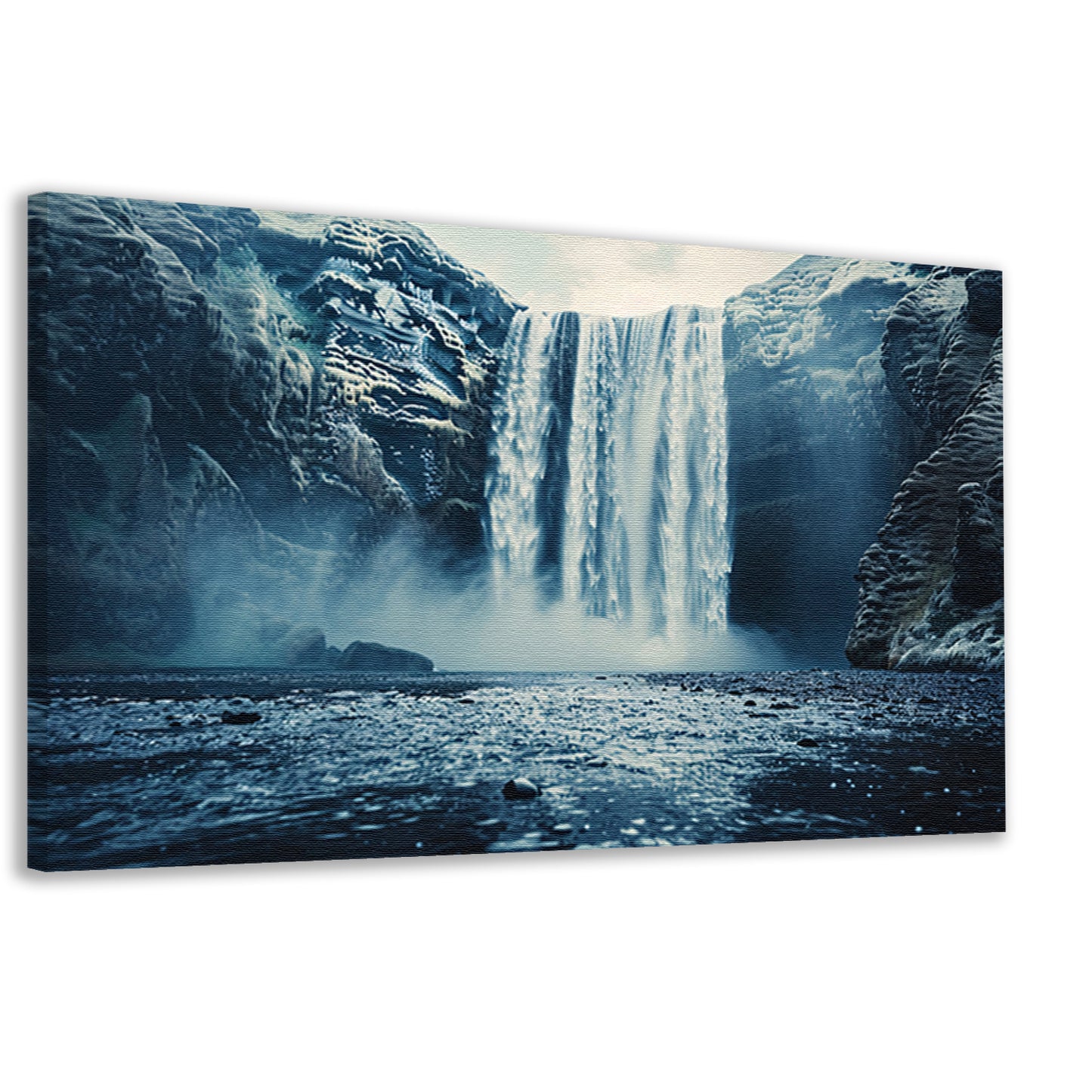 Majestueuze waterval met serene rotsformaties canvas