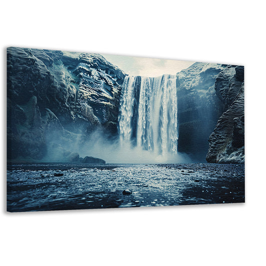 Majestueuze waterval met serene rotsformaties canvas