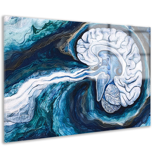 Surrealistisch Brein in Water acrylglas