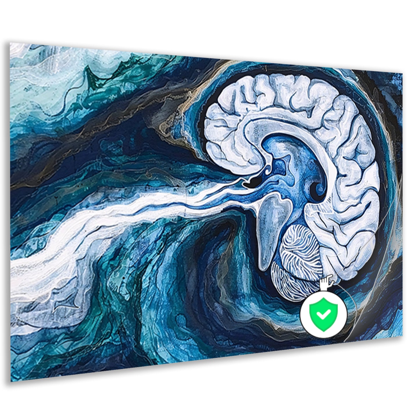 Surrealistisch Brein in Water poster