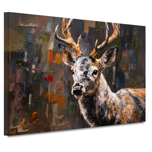 Abstract Expressionistisch Hert in Levendige Kleuren canvas