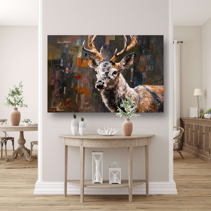 Abstract Expressionistisch Hert in Levendige Kleuren poster