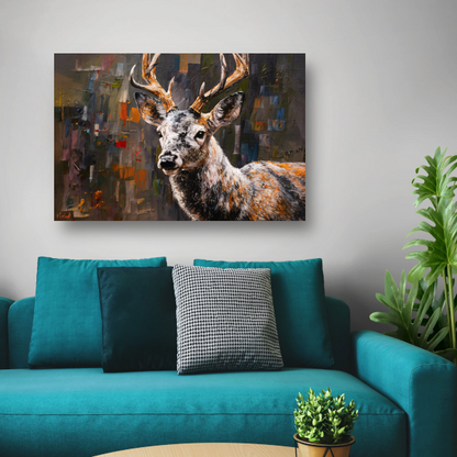 Abstract Expressionistisch Hert in Levendige Kleuren poster