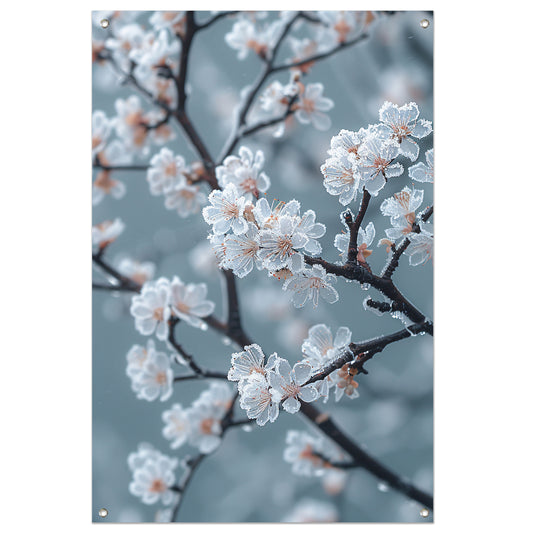 Bevroren Bloesems in de Ochtend tuinposter