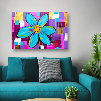 Kleurrijke bloem op abstracte achtergrondposter