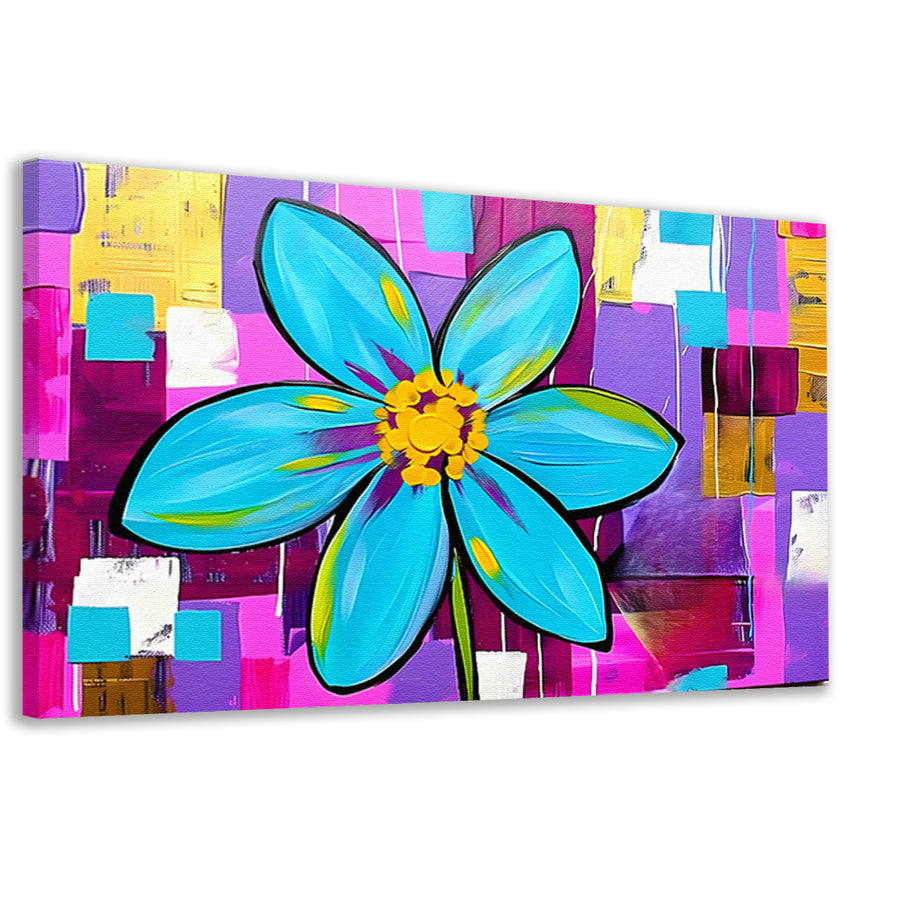 Kleurrijke bloem op abstracte achtergrond canvas
