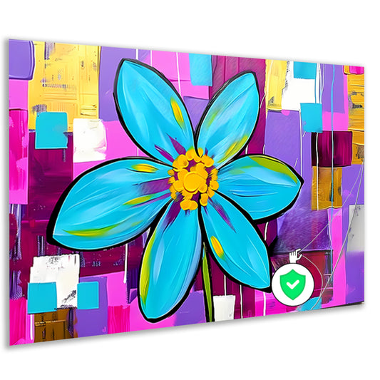 Kleurrijke bloem op abstracte achtergrondposter