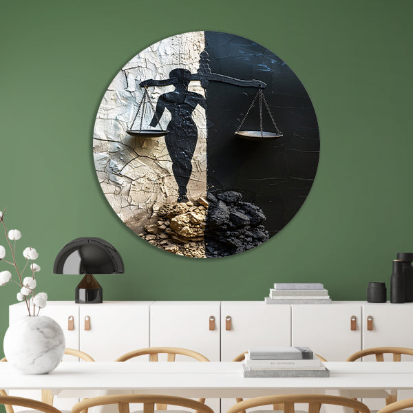 Abstract Justitia tussen Vervallen Muren forex muurcirkel