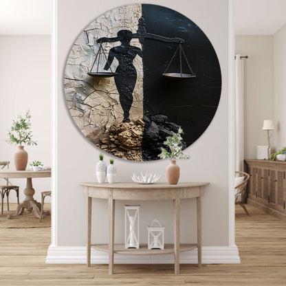 Abstract Justitia tussen Vervallen Muren forex muurcirkel