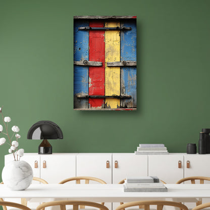 Abstract Kleurrijk Deur canvas met baklijst