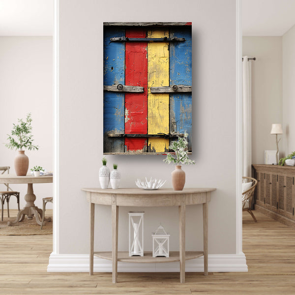 Abstract Kleurrijk Deur canvas met baklijst