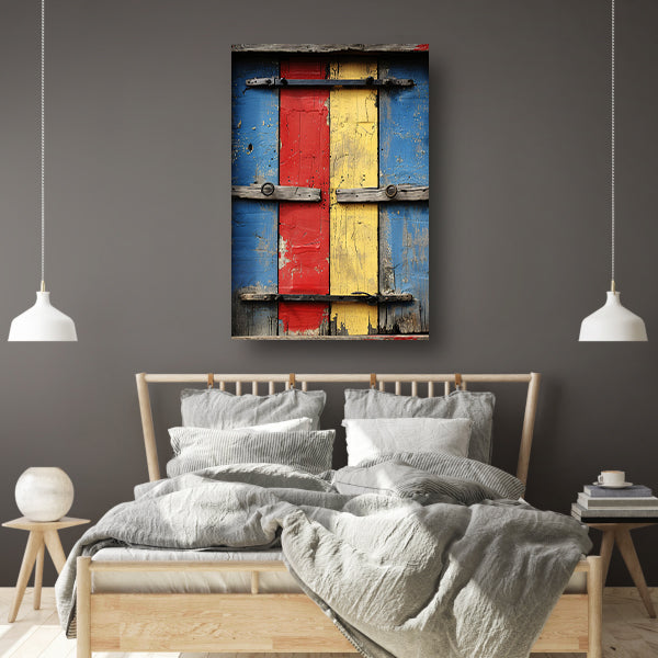 Abstract Kleurrijk Deur poster