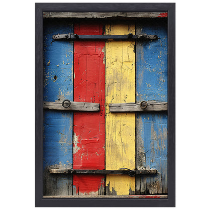 Abstract Kleurrijk Deur canvas met baklijst