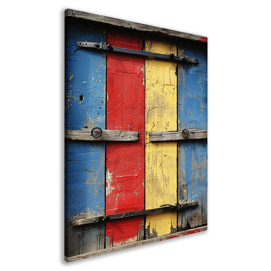 Abstract Kleurrijk Deur canvas