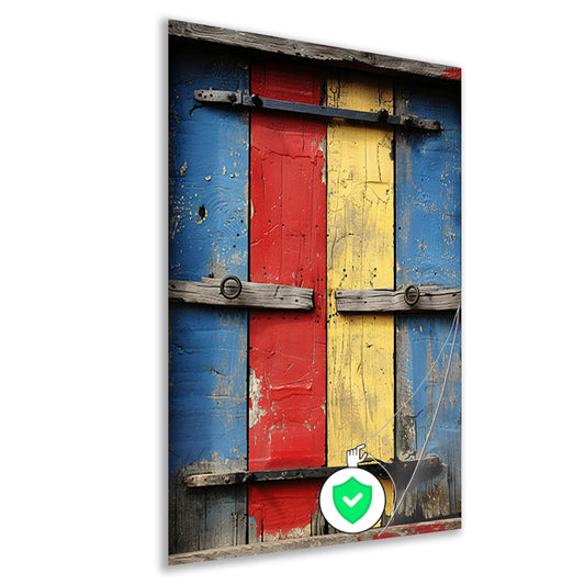 Abstract Kleurrijk Deur poster