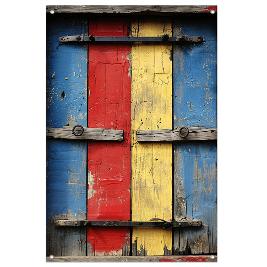 Abstract Kleurrijk Deur tuinposter