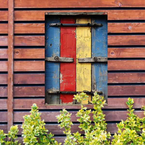 Abstract Kleurrijk Deur tuinposter