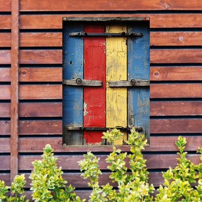 Abstract Kleurrijk Deur tuinposter