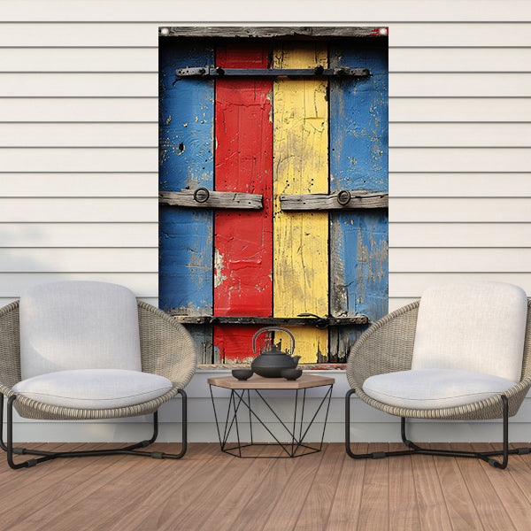 Abstract Kleurrijk Deur tuinposter