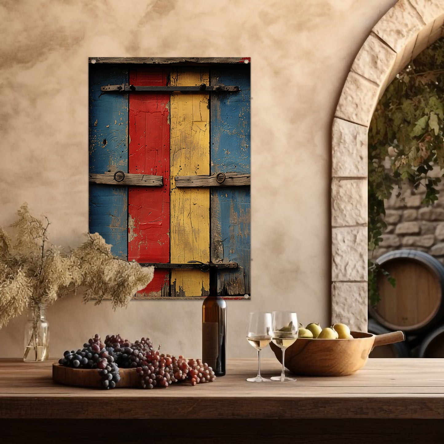 Abstract Kleurrijk Deur tuinposter