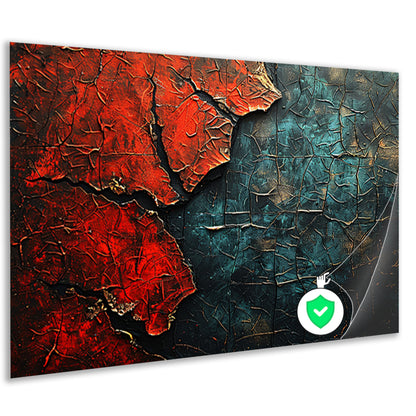 Blauw-Rood Abstract Expressie poster