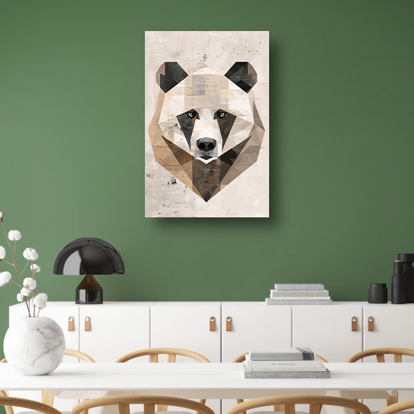 Abstracte Beer in Geometrische Kubistische Stijl poster