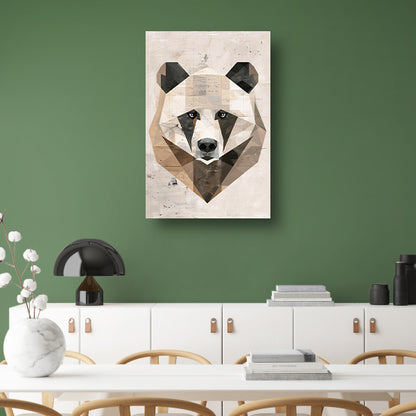 Abstracte Beer in Geometrische Kubistische Stijl poster