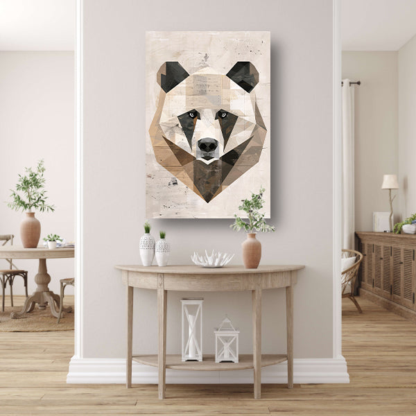 Abstracte Beer in Geometrische Kubistische Stijl poster