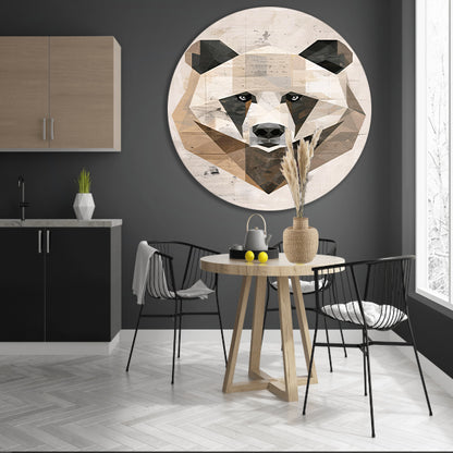 Abstracte Beer in Geometrische Kubistische Stijl forex muurcirkel