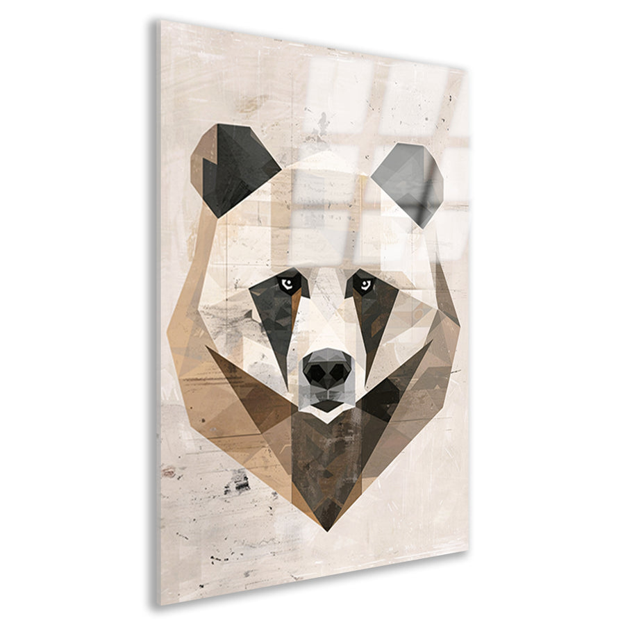 Abstracte Beer in Geometrische Kubistische Stijl acrylglas