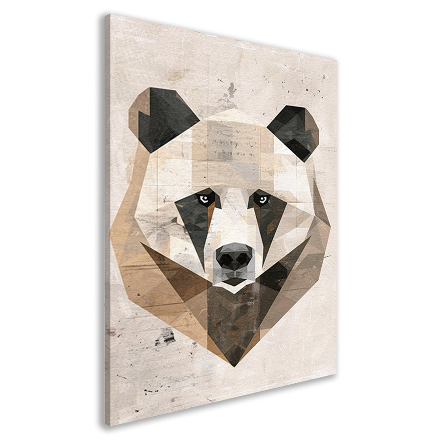 Abstracte Beer in Geometrische Kubistische Stijl canvas