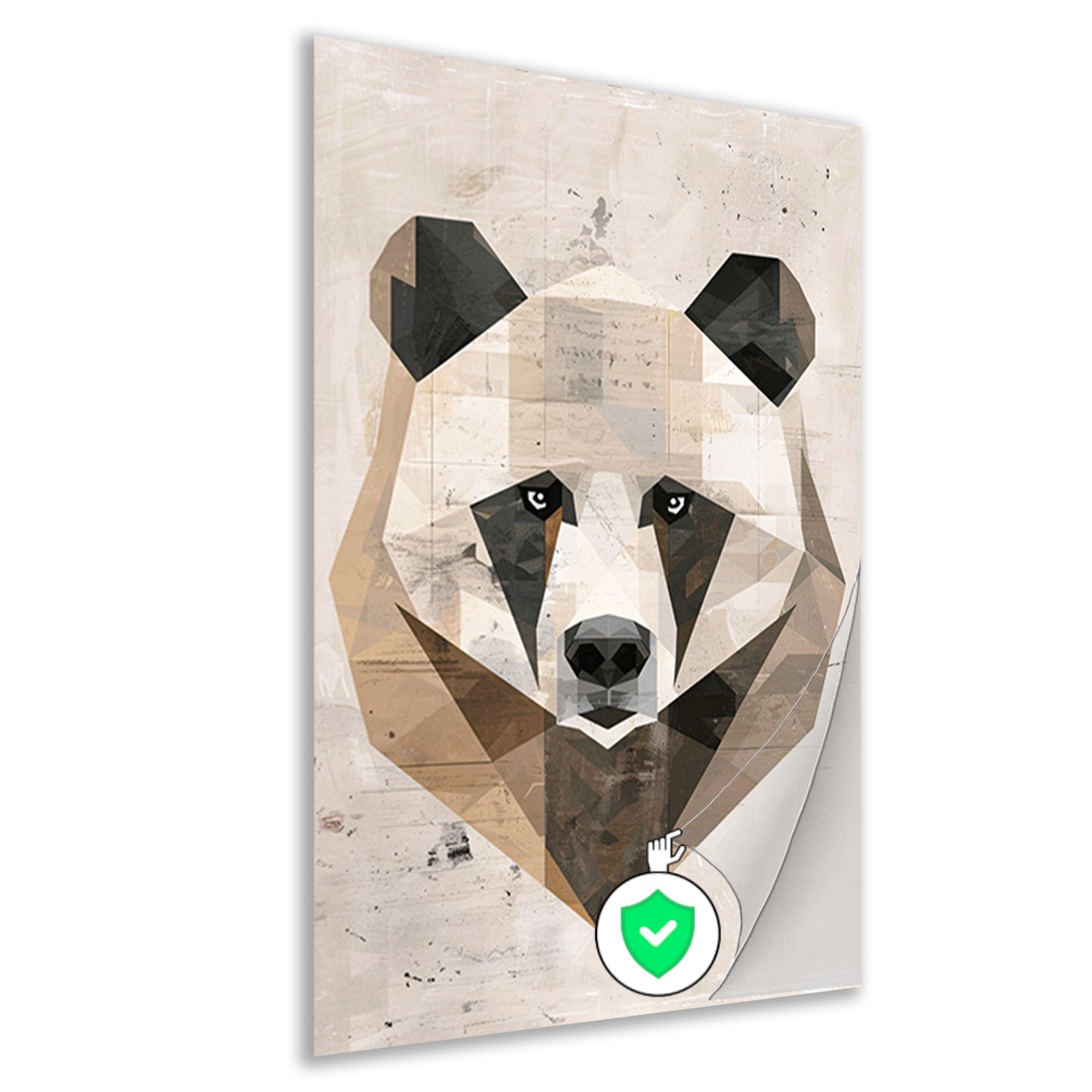 Abstracte Beer in Geometrische Kubistische Stijl poster