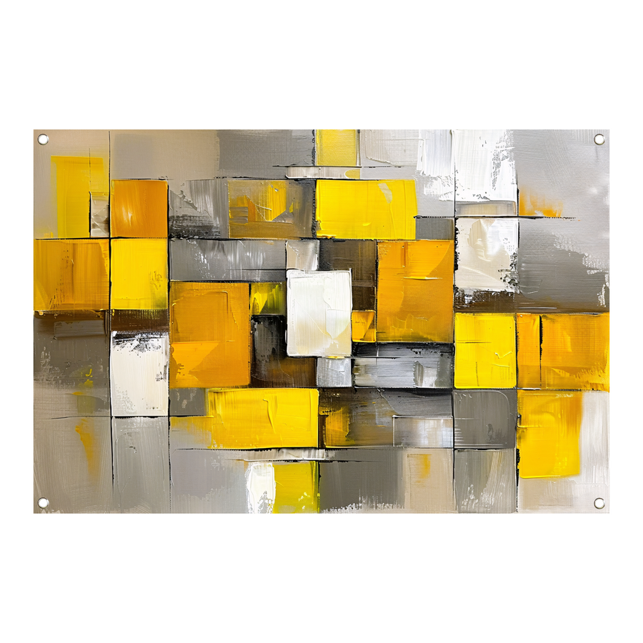 Abstracte kleurrijke rechthoeken in moderne stijl tuinposter