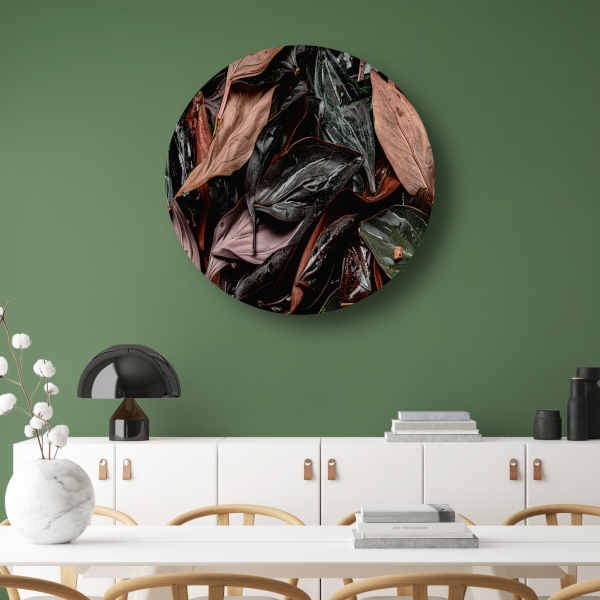 Abstracte Bladeren Compositie forex muurcirkel