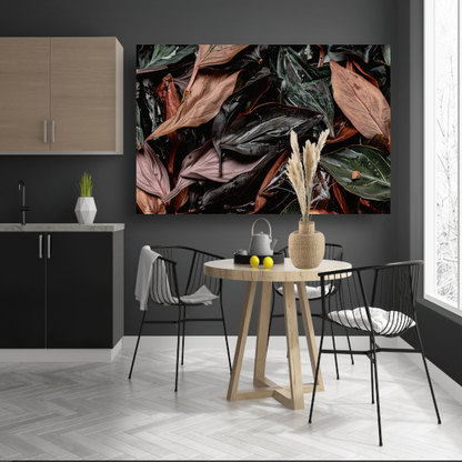 Abstracte Bladeren Compositie canvas met baklijst