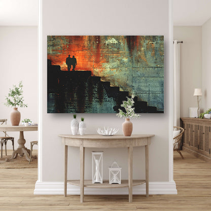 Schaduwen en Lichtspel op Oude Trap canvas