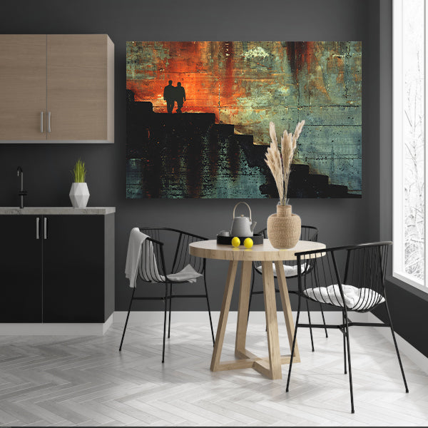Schaduwen en Lichtspel op Oude Trap canvas