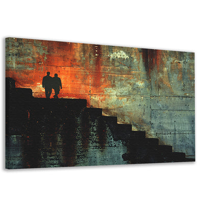 Schaduwen en Lichtspel op Oude Trap canvas