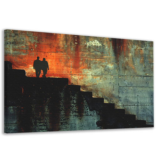 Schaduwen en Lichtspel op Oude Trap canvas
