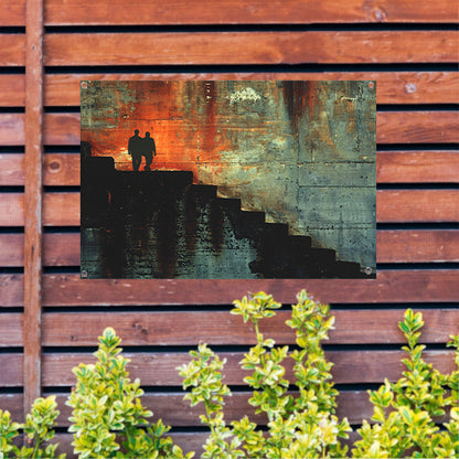 Schaduwen en Lichtspel op Oude Trap tuinposter