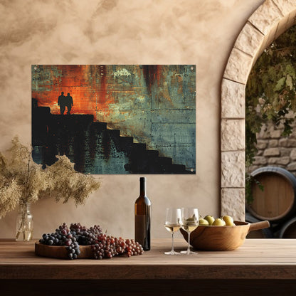 Schaduwen en Lichtspel op Oude Trap tuinposter