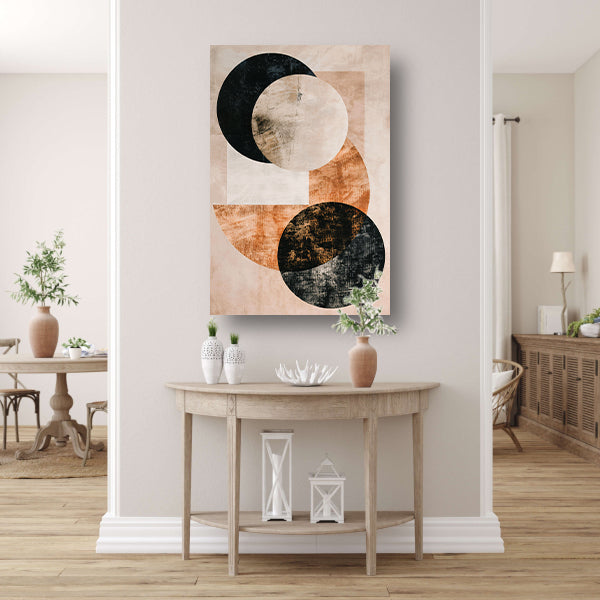 Minimalistische Abstracte Cirkels in Monochrome Tinten canvas
