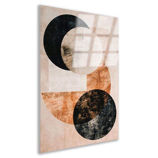 Minimalistische Abstracte Cirkels in Monochrome Tinten acrylglas